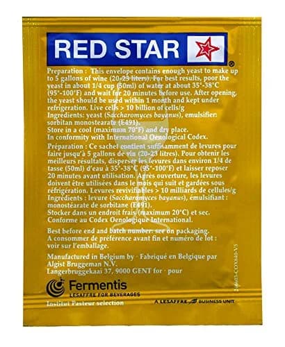 Red Star Premier Blanc Champagne Yeast Pack of 10 (50g total) | Strong Fermenter for White Wines & Juices thumbnail 2