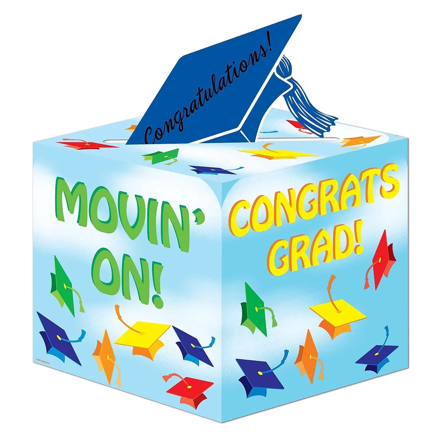 Beistle Graduation Card Box Party Accessory 6 in | Colorful, Cardholder, Flat Pack — 1 Piece