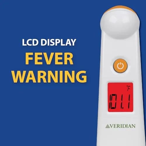 Veridian Healthcare Temple Thermometer | Infrared Measurements | Fast 6-Second Readout | Fever Alert | Backlit Display | Programmable Timer | 1-Year Warranty (Pack of 2) thumbnail 5