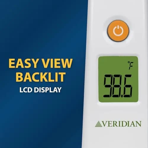 Veridian Healthcare Temple Thermometer | Infrared Measurements | Fast 6-Second Readout | Fever Alert | Backlit Display | Programmable Timer | 1-Year Warranty (Pack of 2) thumbnail 7