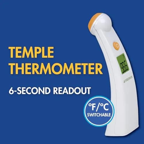 Veridian Healthcare Temple Thermometer | Infrared Measurements | Fast 6-Second Readout | Fever Alert | Backlit Display | Programmable Timer | 1-Year Warranty (Pack of 2) thumbnail 2