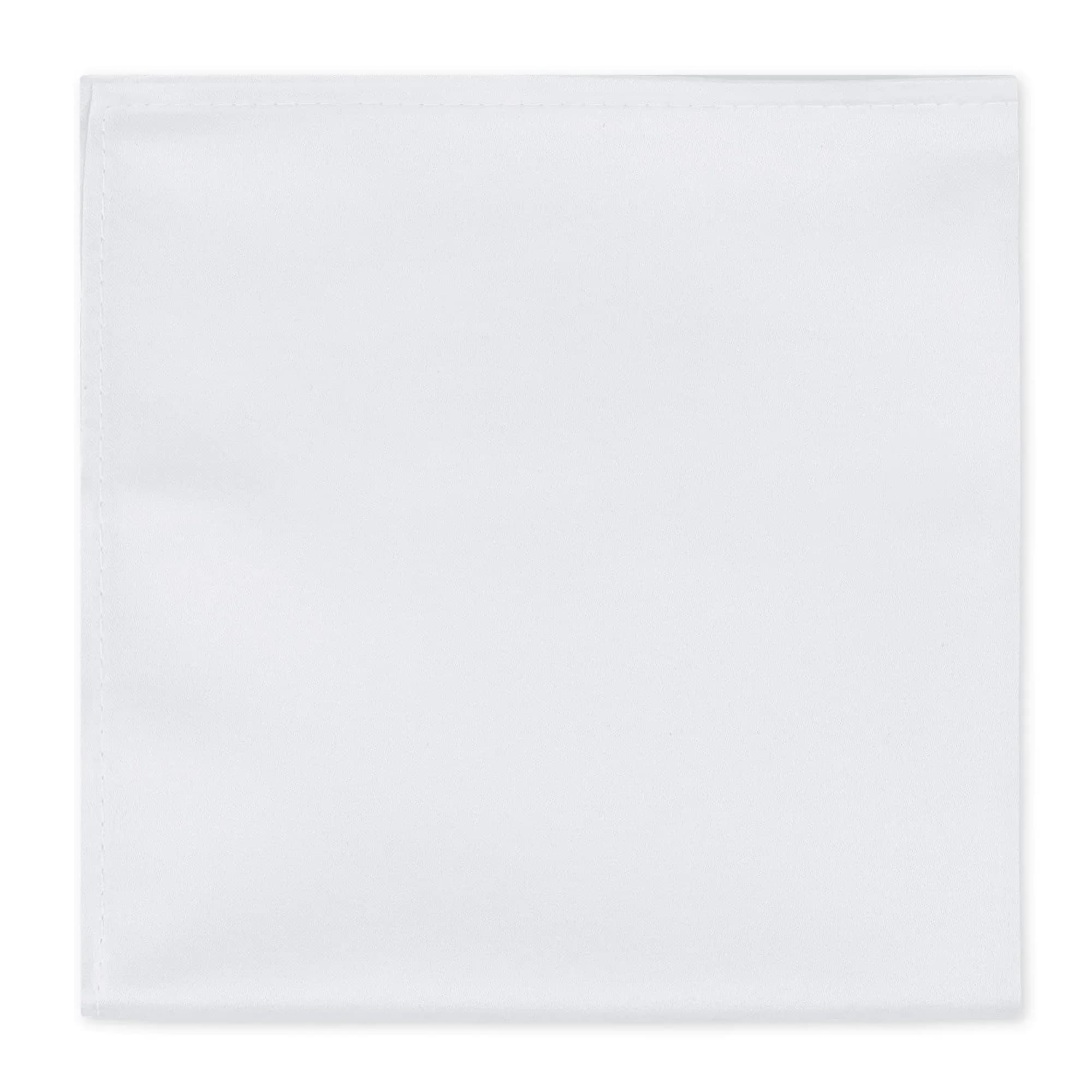 Jacob Alexander Men's Pocket Square Solid Color Handkerchief - White | Classic Satin Microfiber Finish (12" x 12")