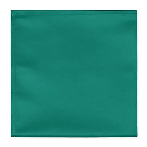 Jacob Alexander Men's Pocket Square Solid Color Handkerchief - Kelly | Satin Microfiber Finish, 12" x 12" | Classic Style thumbnail 1