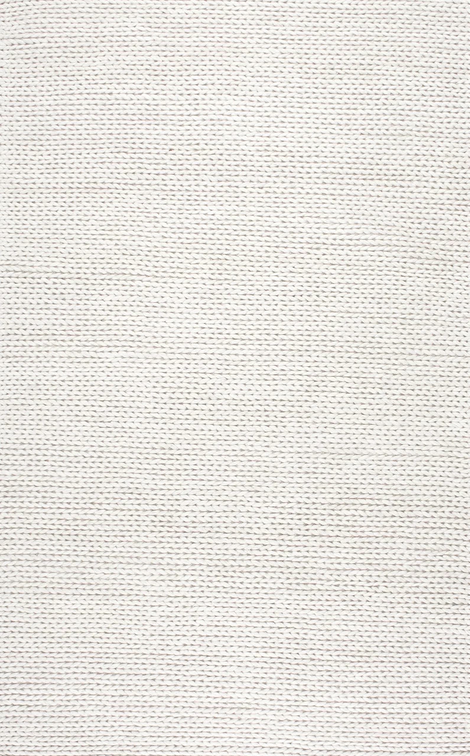 nuLOOM Penelope Off White Solid Hand Woven Wool Area Rug, 3' x 5' | Cozy & Durable thumbnail 2