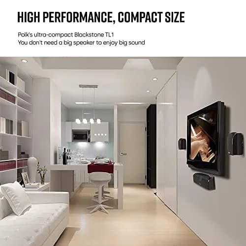 Polk Audio TL1 Center Channel Speaker, Black 10.16 cm (4 in) Woofer | Hi-Gloss Finish thumbnail 4