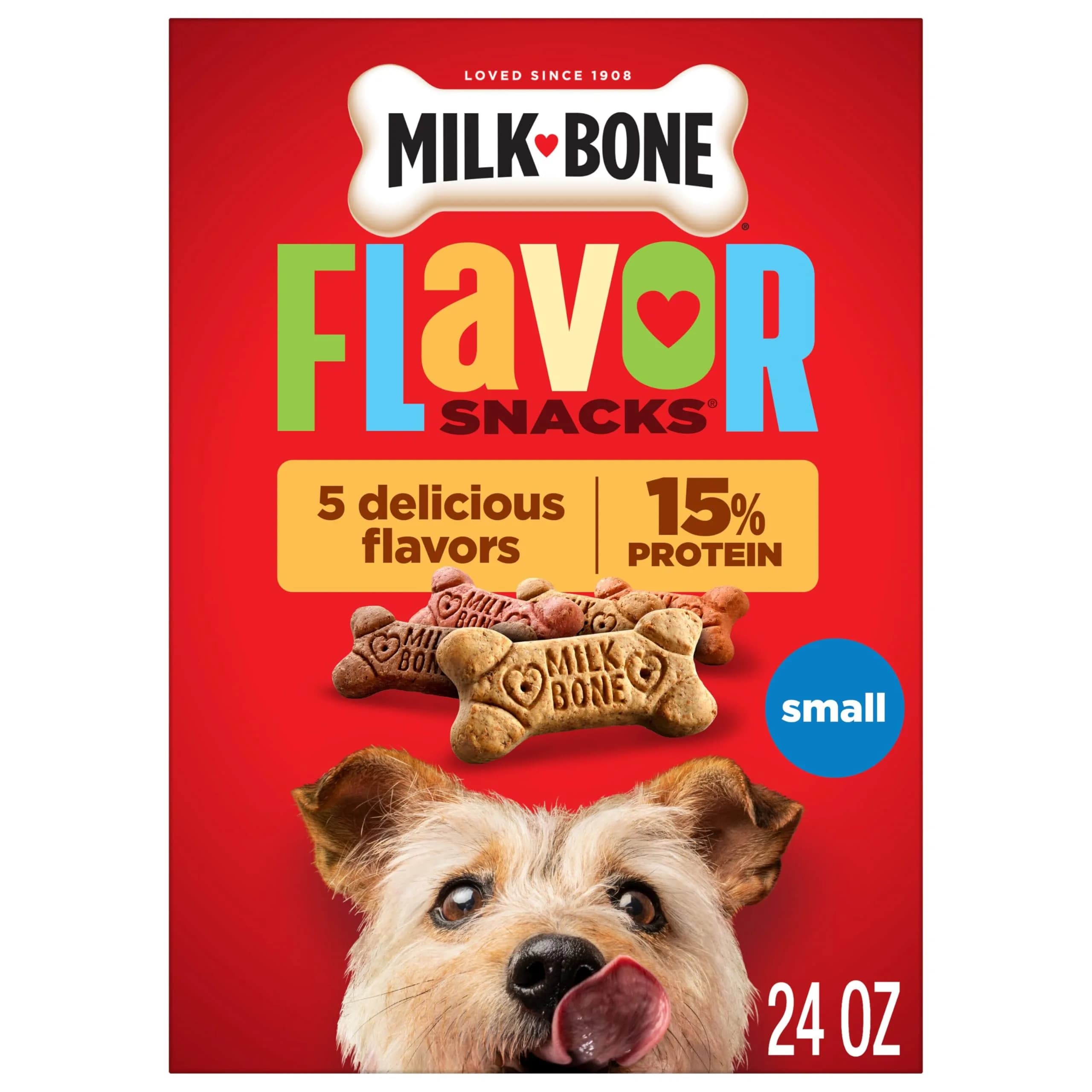 Milk-Bone Flavor Snacks Small Dog Treats 24 Oz. | Vitamin-Fortified, Wholesome & Crunchy