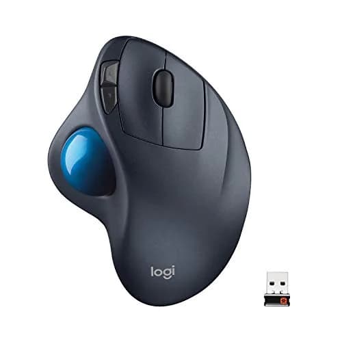 Logitech M570 Wireless Trackball Mouse | Ergonomic Design with Sculpted Right-Hand Shape, Compatible with Mac & Windows, USB Receiver (One Size, Dark Gray) thumbnail 1