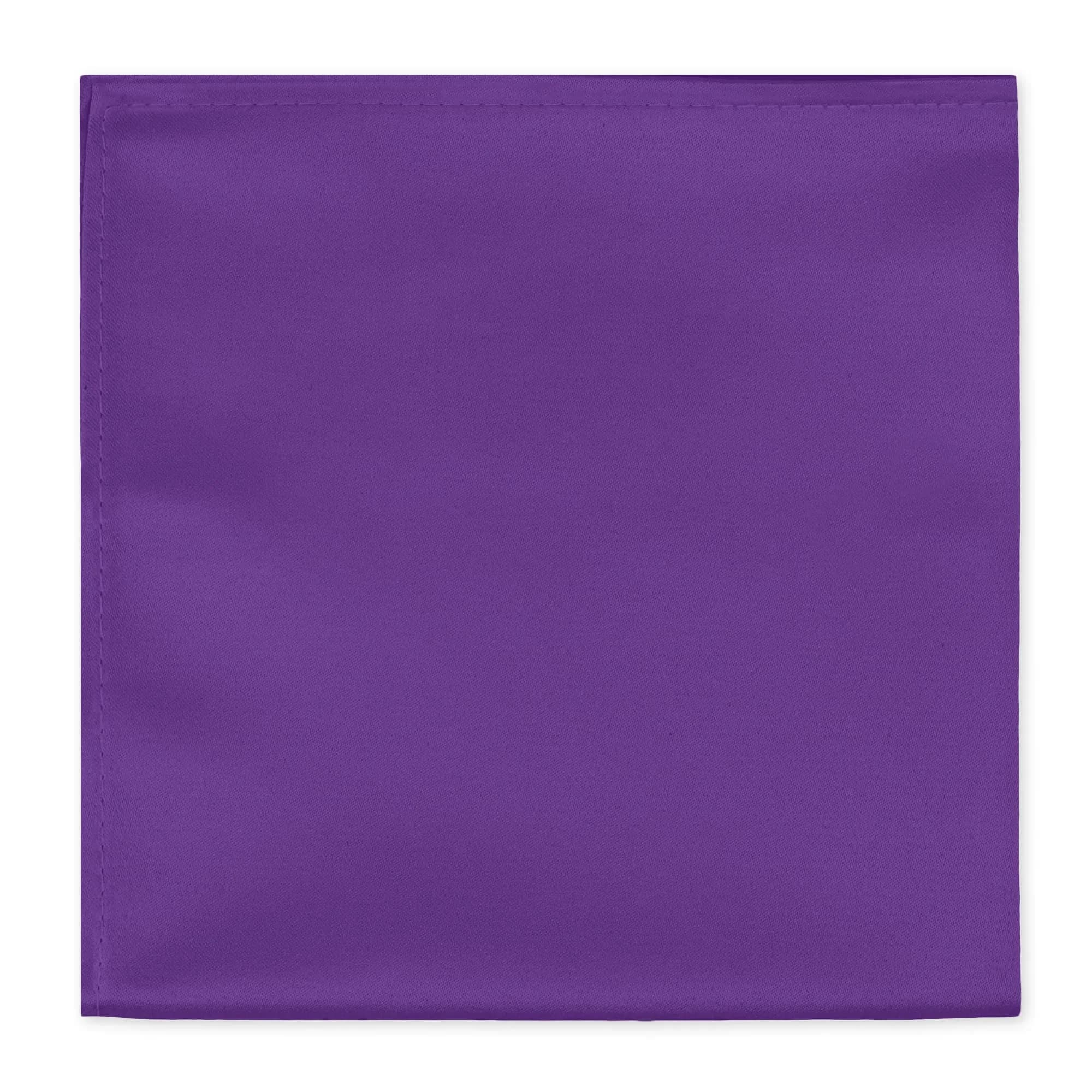Jacob Alexander Men's Pocket Square Solid Color Handkerchief - Purple | 12" x 12" Satin Microfiber