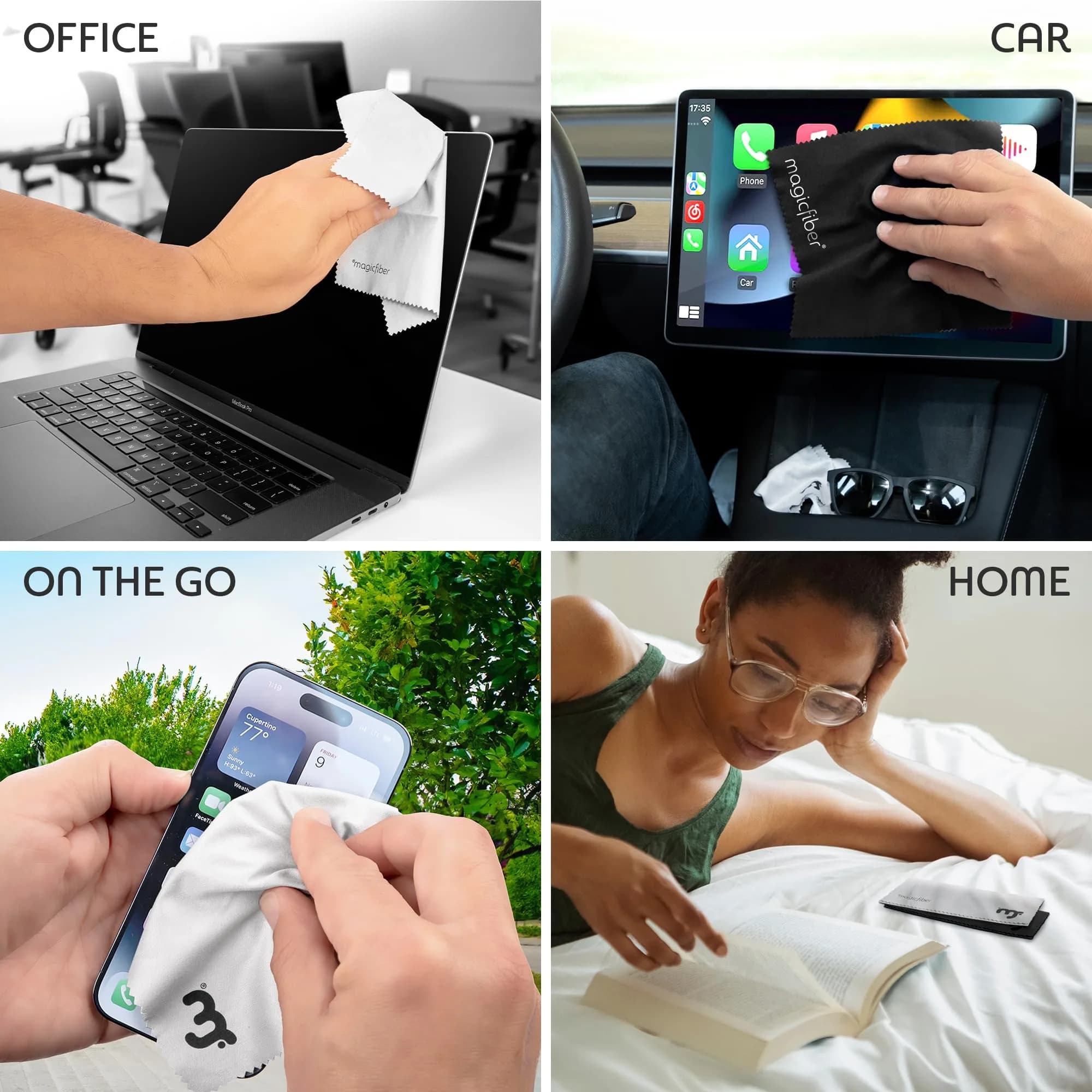 MagicFiber Microfiber Cleaning Cloths (2-Pack, 15cm x 18cm) | Streak-Free Clarity for Screens & Lenses - view 5