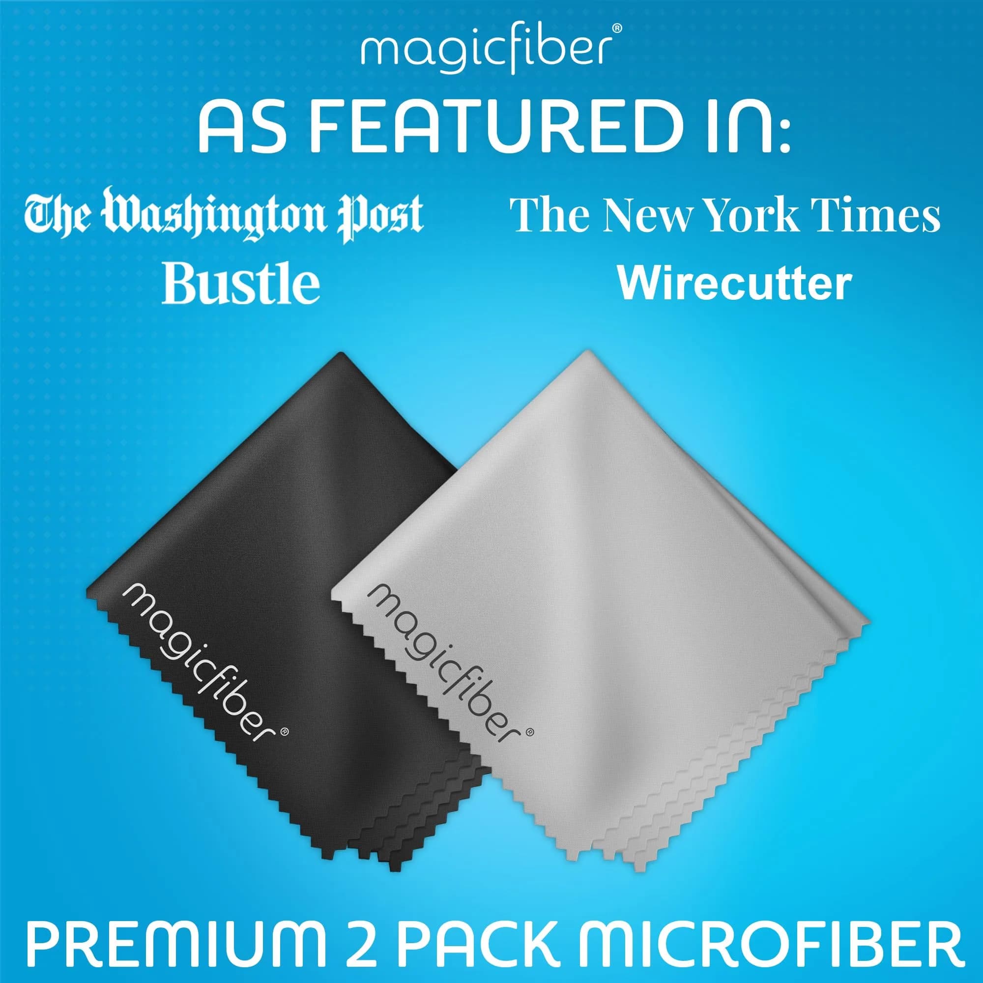 MagicFiber Microfiber Cleaning Cloths (2-Pack, 15cm x 18cm) | Streak-Free Clarity for Screens & Lenses - view 3