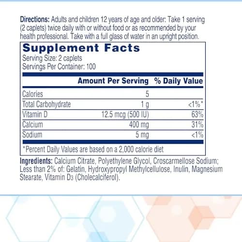 Citracal Petites Calcium Citrate with Vitamin D3 Caplets 200 Count | Bone Health Support thumbnail 6