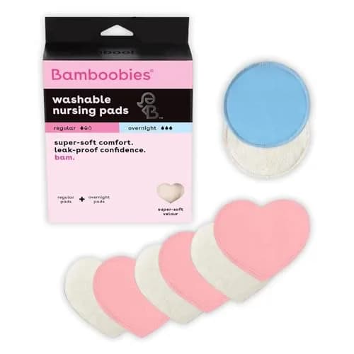 Bamboobies Nursing Pads for Breastfeeding, 8 Pads (Ultra Thin & Overnight) | USA Import with Duties Included thumbnail 1