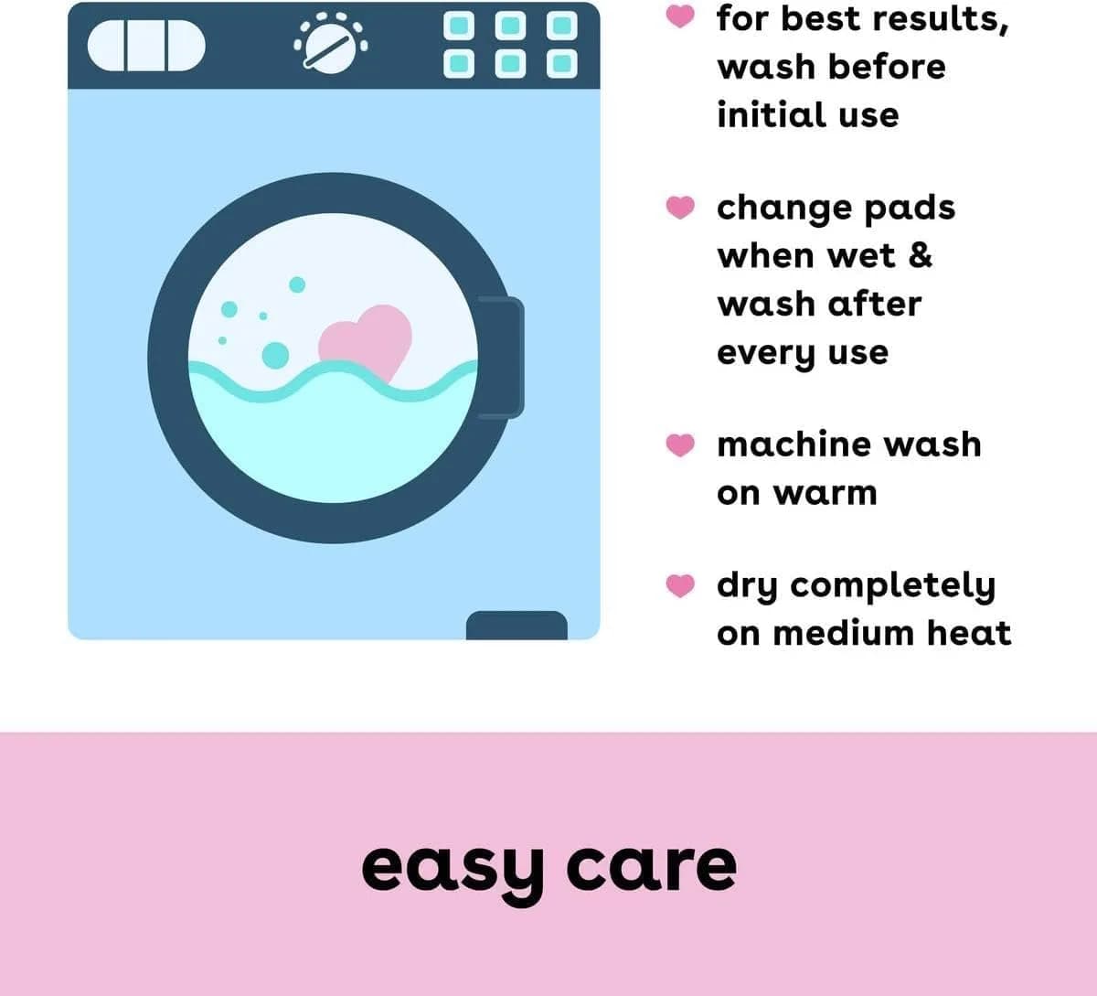 Bamboobies Overnight Nursing Pads - Ultra-Soft Velour, Reusable & Washable, Leak-Proof for Heavy Leaks (4 Pads, Blue) - view 5