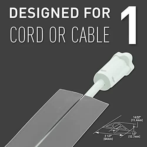 Wiremold Corduct Floor Cord Management Kit, Gray Rubber Cable Cover 5 ft (1.52 m) | Hides Cords for Trip-Free Floors thumbnail 3
