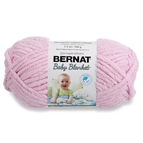 Bernat Baby Blanket Yarn Pink 100g (3.5oz) Super Bulky 6 | Soft Chenille-Style Polyester for Baby Projects thumbnail 1