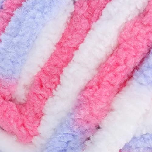 Bernat Baby Blanket Yarn Pink Blue Ombre 100g (3.5oz) | Soft Chenille-Style Yarn for Crochet & Knitting thumbnail 2