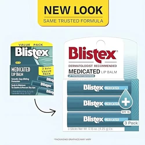 Blistex Medicated Lip Balm 0.45g (0.015oz) | SPF 15 Sun Protection for Dry, Chapped Lips thumbnail 2