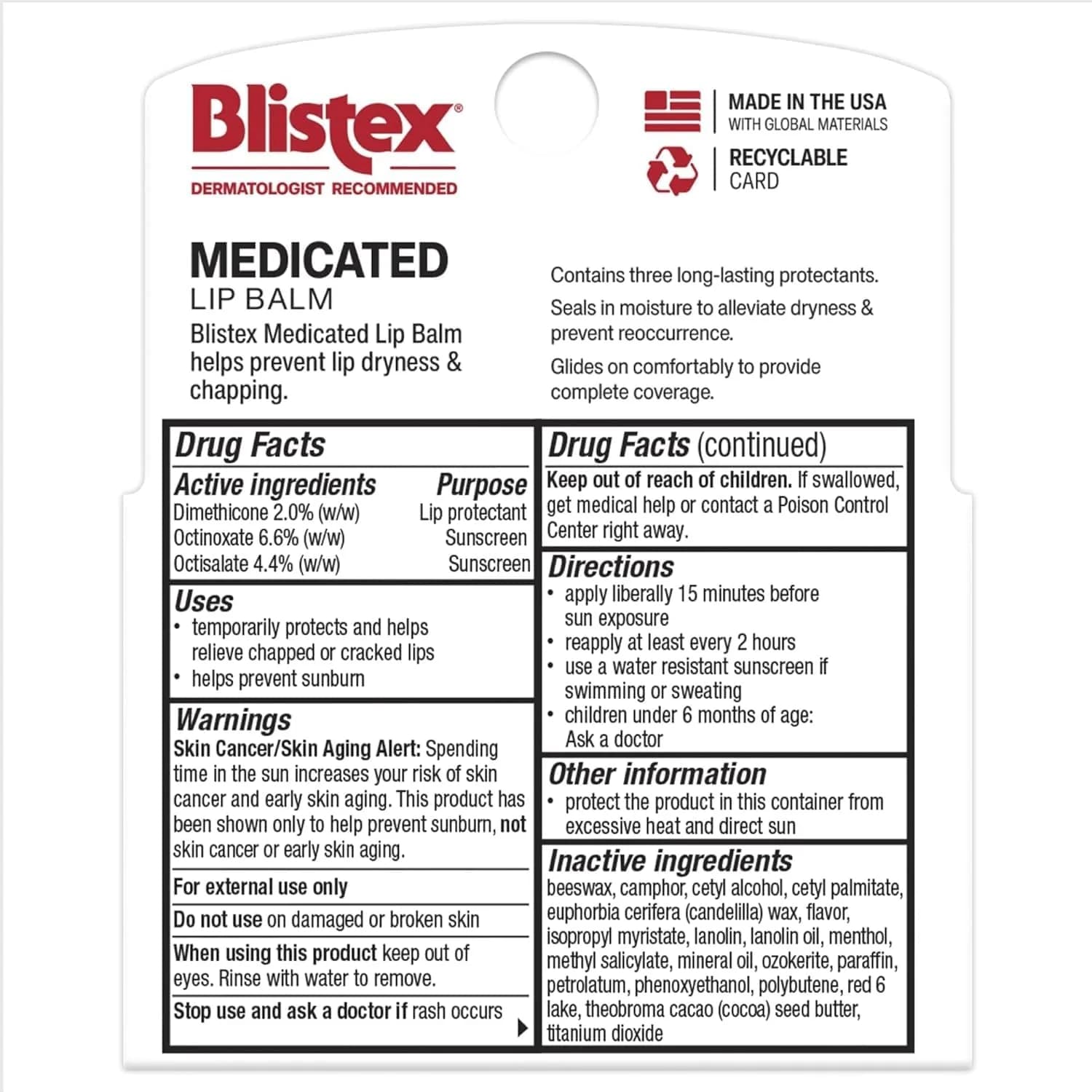 Blistex Medicated Lip Balm 0.45g (0.015oz) | SPF 15 Sun Protection for Dry, Chapped Lips - view 3