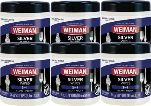 Weiman Silver Wipes 120 Count | Cleans, Polishes & Protects Silver Jewelry, Gold, Brass & Copper thumbnail 1