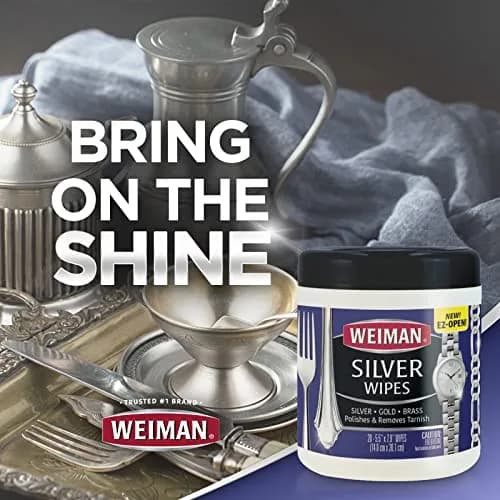 Weiman Silver Wipes 120 Count | Cleans, Polishes & Protects Silver Jewelry, Gold, Brass & Copper thumbnail 7