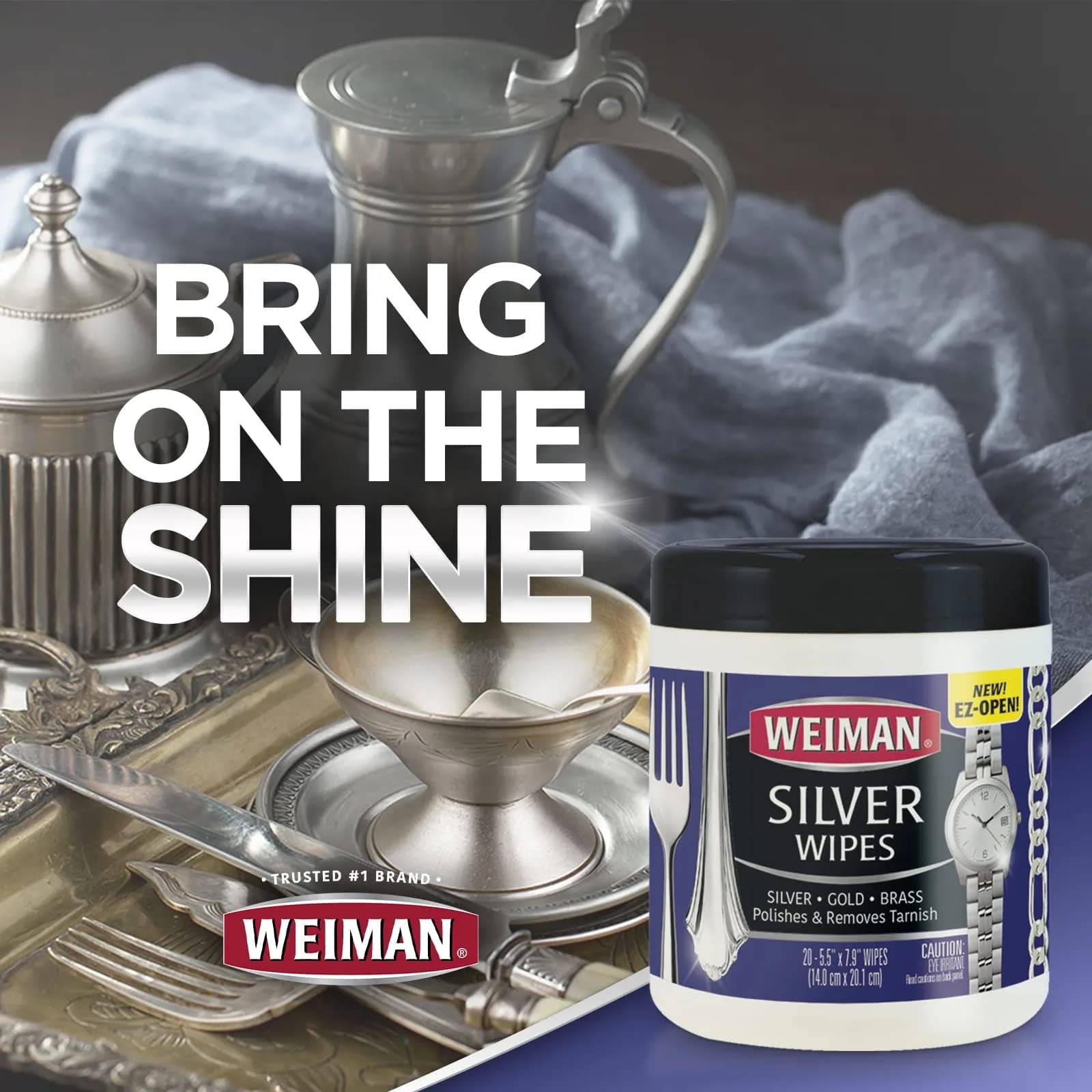 Weiman Silver Wipes 120 Count | Cleans, Polishes & Protects Silver Jewelry, Gold, Brass & Copper - view 7