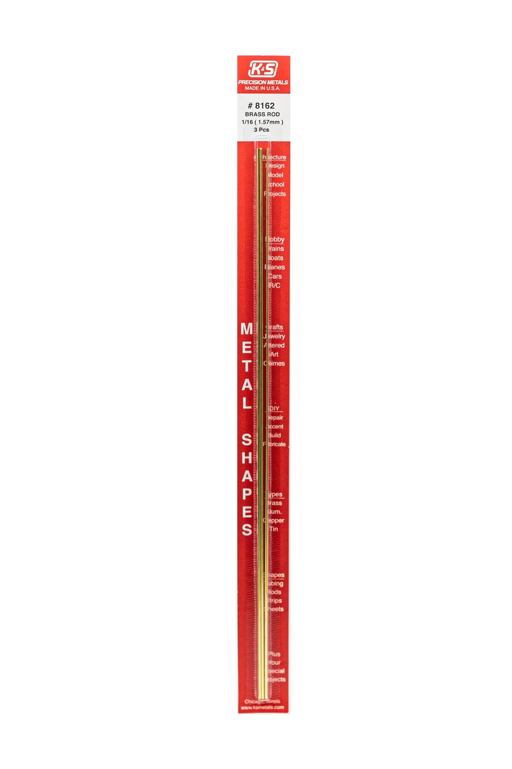 K & S Precision Metals Round Brass Rod 8162 1/16" OD 12" | Ideal for DIY Crafts & Electrical (110-120 chars) - main product image