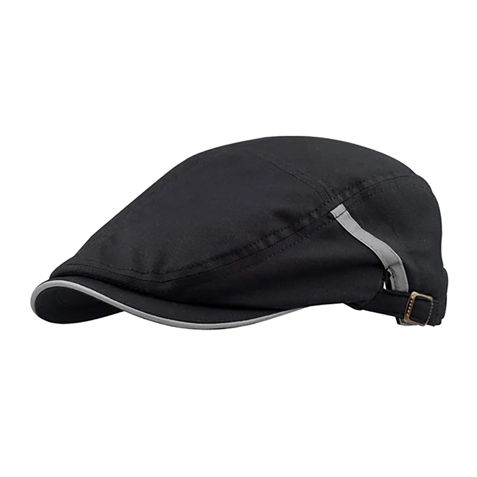 Mega Cap White Sandwich Bill Ivy Cap | Adjustable Cotton Hat — Black