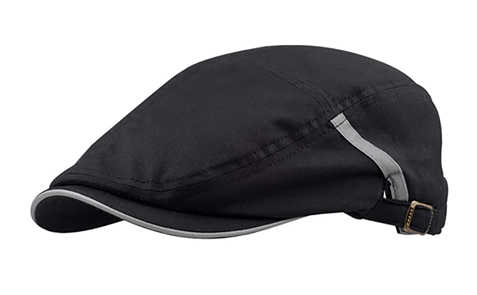 Mega Cap White Sandwich Bill Ivy Cap | Adjustable Cotton Hat — Black