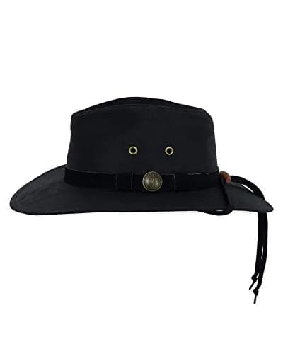 Outback Trading Company Unisex Kodiak Cotton Oilskin Hat Black | UPF 50 Waterproof Western thumbnail 3