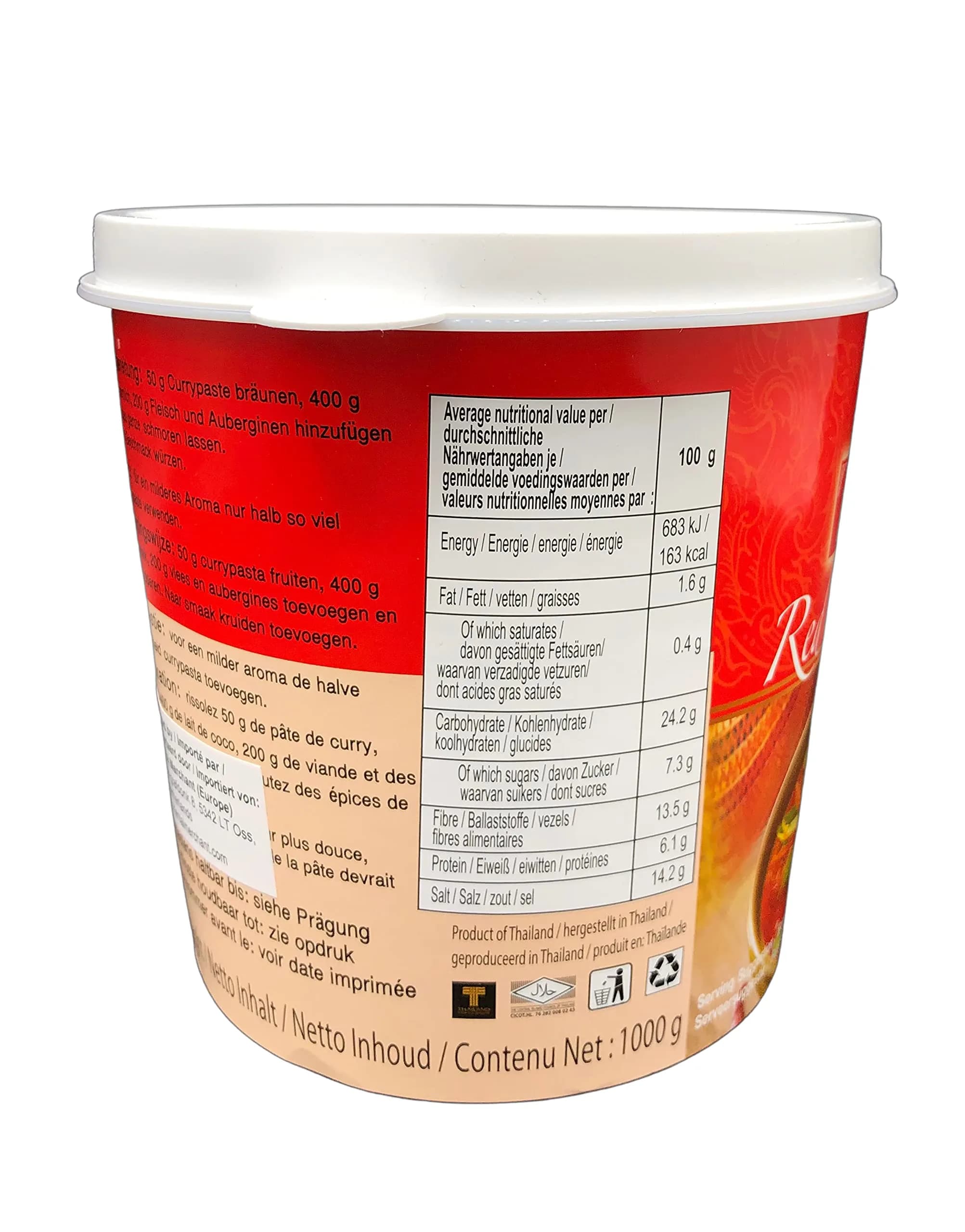 Mae Ploy Red Curry Paste 1kg (35.2oz) | Authentic Thai Flavor for Indian Kitchens - view 2
