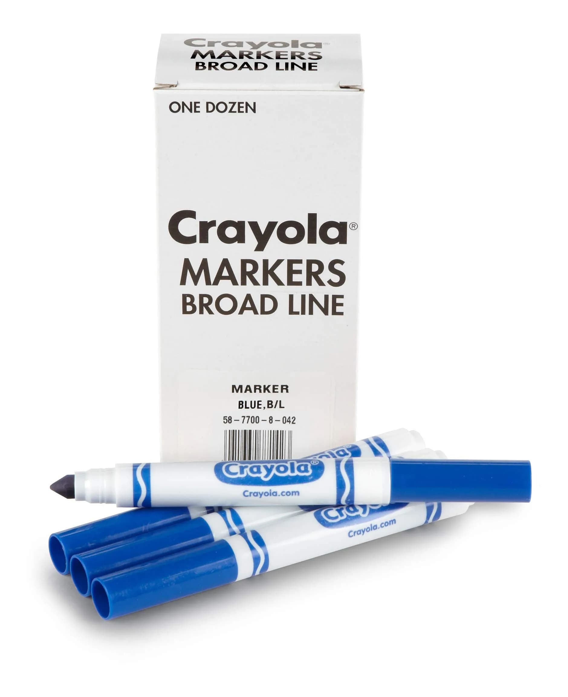 Crayola Broad Line Markers - Blue (12 Count, 2.56cm W x 14.60cm H x 4.70cm L) | Non-Toxic Art Supplies for Kids & Teachers
