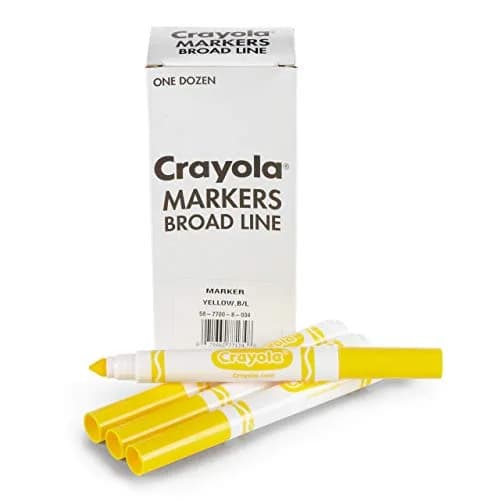 Crayola Broad Line Markers - Yellow (12ct) | Non-Toxic Water-Based Ink for Paper thumbnail 2