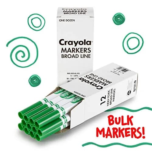 Crayola Broad Line Markers - Green (12ct) | Nontoxic Water-Based Ink thumbnail 5