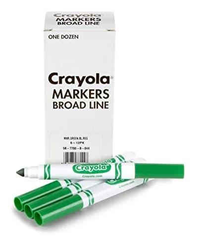 Crayola Broad Line Markers - Green (12ct) | Nontoxic Water-Based Ink thumbnail 1