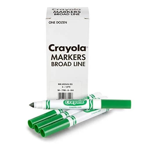 Crayola Broad Line Markers - Green (12ct) | Nontoxic Water-Based Ink thumbnail 2