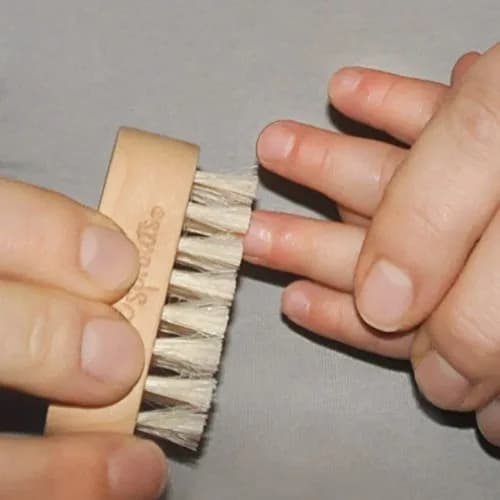 Green Sprouts Nail Brush | Soft Natural Bristles for Baby's Nails, Small Size, Green Handle thumbnail 2