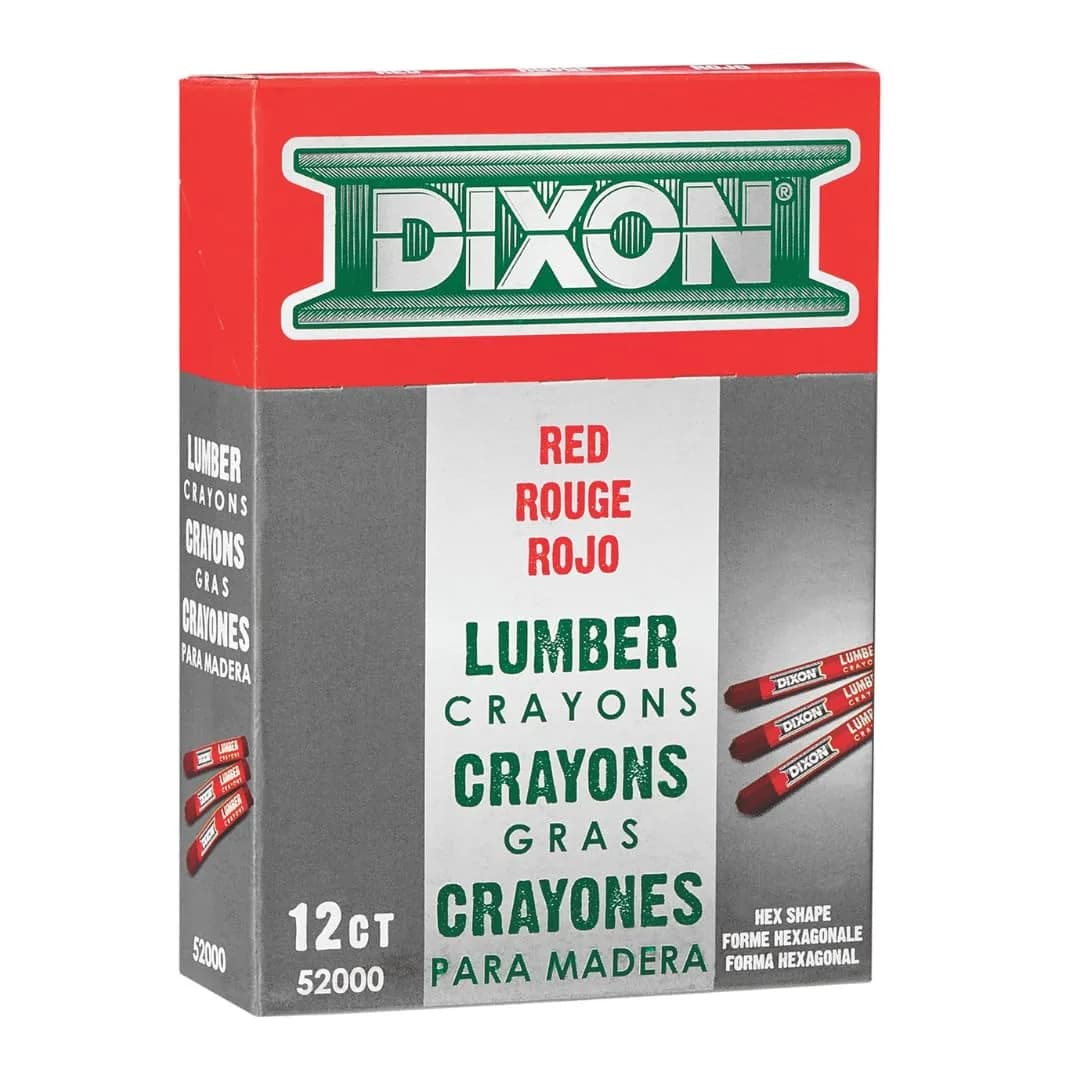 Dixon Industrial Lumber Marking Crayons Soft-Red 12-Pack | Fade-Proof, Water-Proof, Smear-Proof - main product image