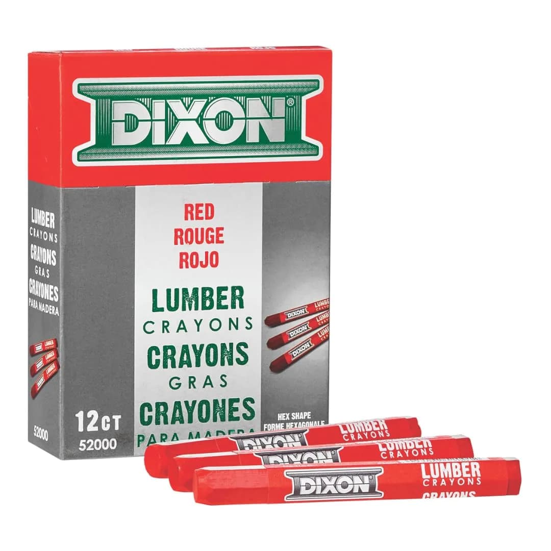 Dixon Industrial Lumber Marking Crayons Soft-Red 12-Pack | Fade-Proof, Water-Proof, Smear-Proof - view 2