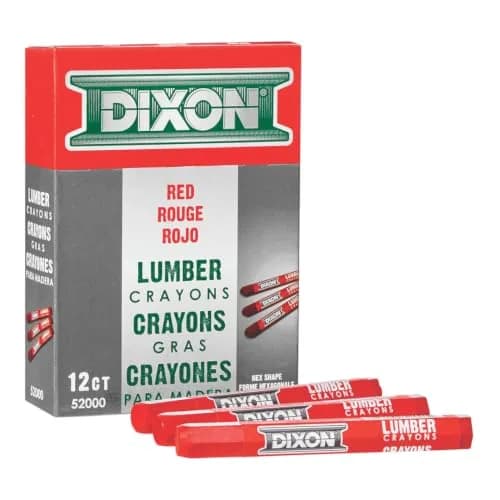 Dixon Industrial Lumber Marking Crayons Soft-Red 12-Pack | Fade-Proof, Water-Proof, Smear-Proof thumbnail 2
