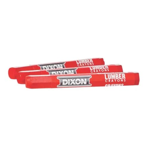 Dixon Industrial Lumber Marking Crayons Soft-Red 12-Pack | Fade-Proof, Water-Proof, Smear-Proof thumbnail 3