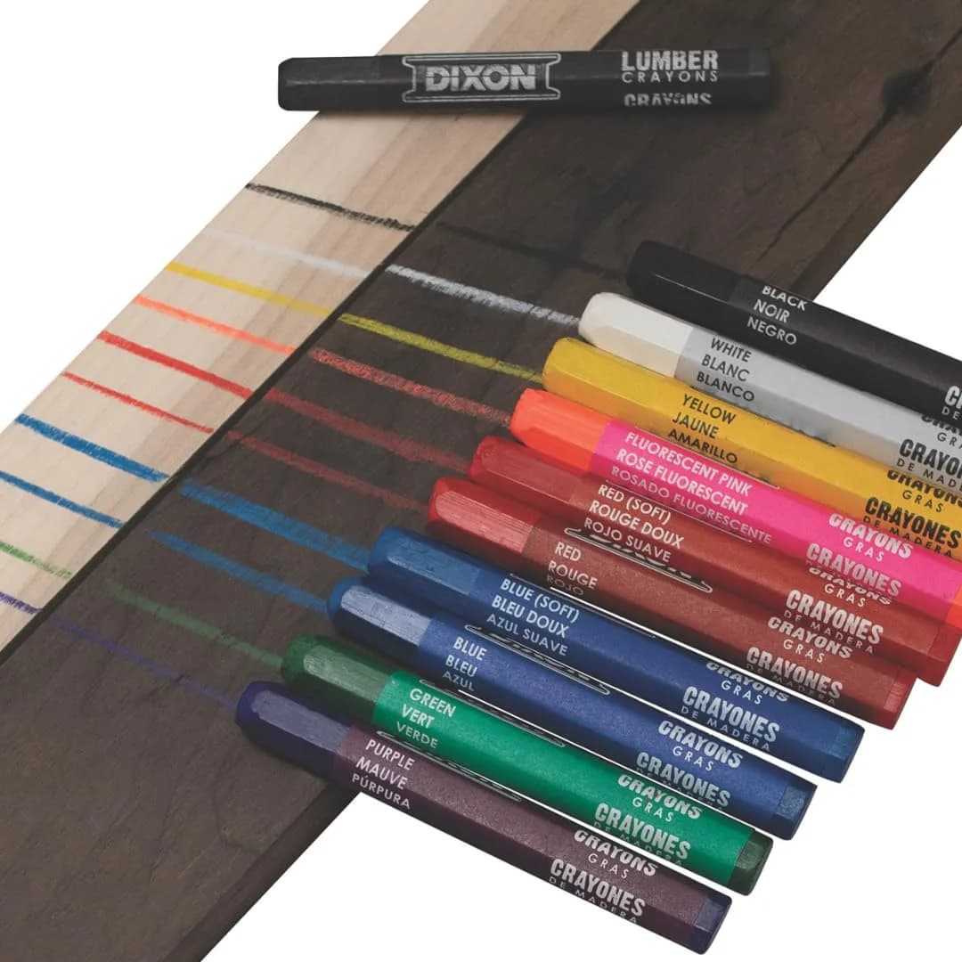 Dixon Industrial Lumber Marking Crayons Soft-Red 12-Pack | Fade-Proof, Water-Proof, Smear-Proof - view 4