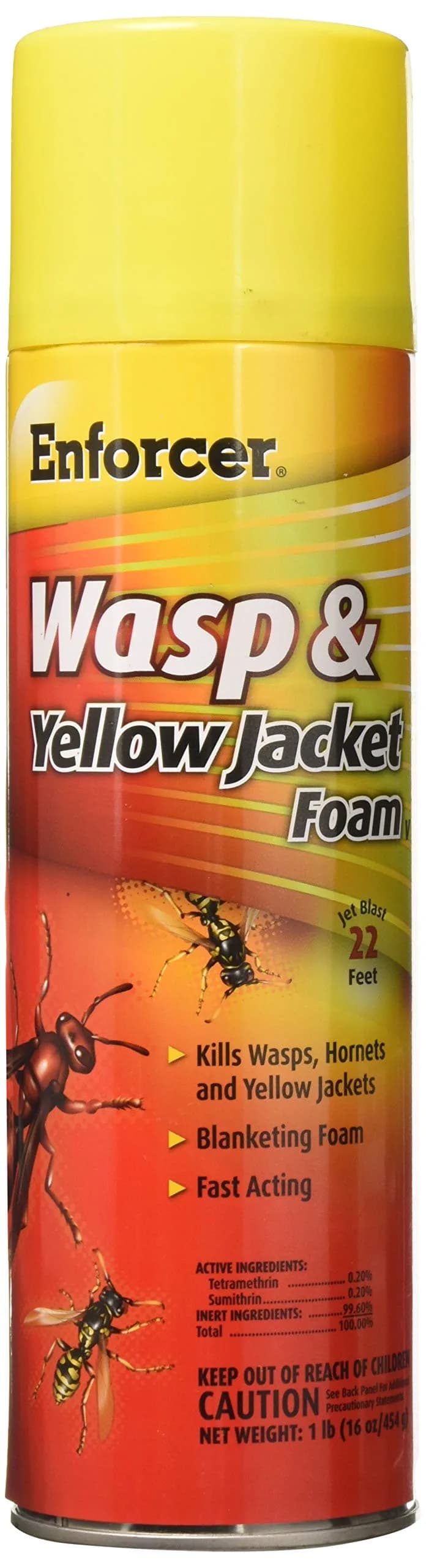 Enforcer Wasp & Yellow Jacket Foam 16 oz | Fast-Acting Water-Based Formula for Pest Control — Yellow
