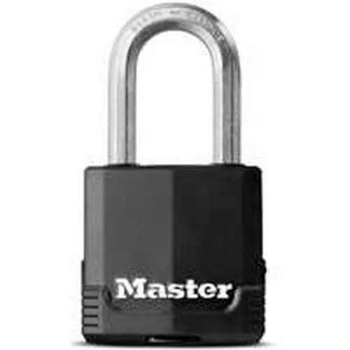 Master Lock 4-Pack Dual Ball Bearing Locking Padlock with Octagonal Boron-Carbide Shackle, Black thumbnail 1