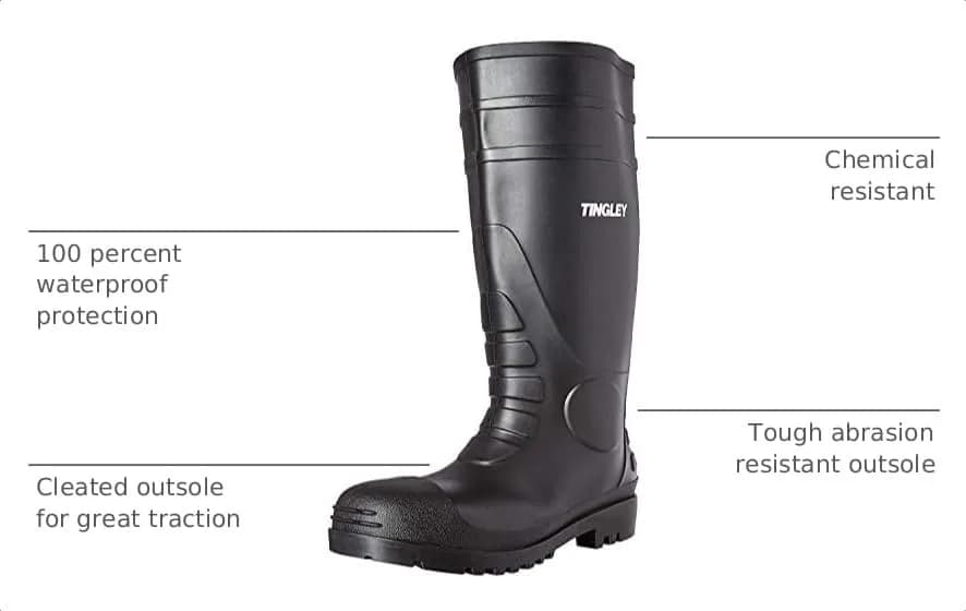 Tingley Men's G1 Steel Toe Work Boots, Black, 14 US (48 EU) | Waterproof Mid-Calf Safety Footwear thumbnail 3