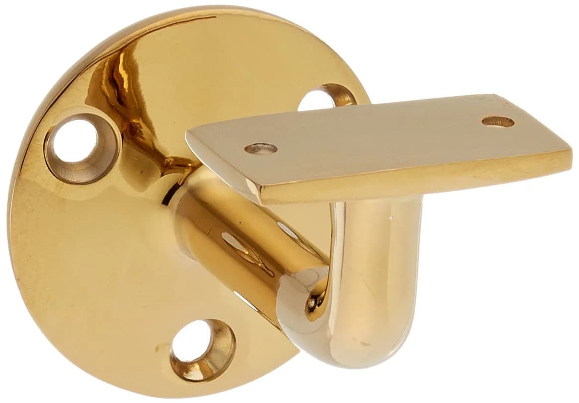 Deltana Hand Rail Bracket 3" Projection (7.62 cm) Lifetime Polished Brass | USA-Sourced Hardware - main product image