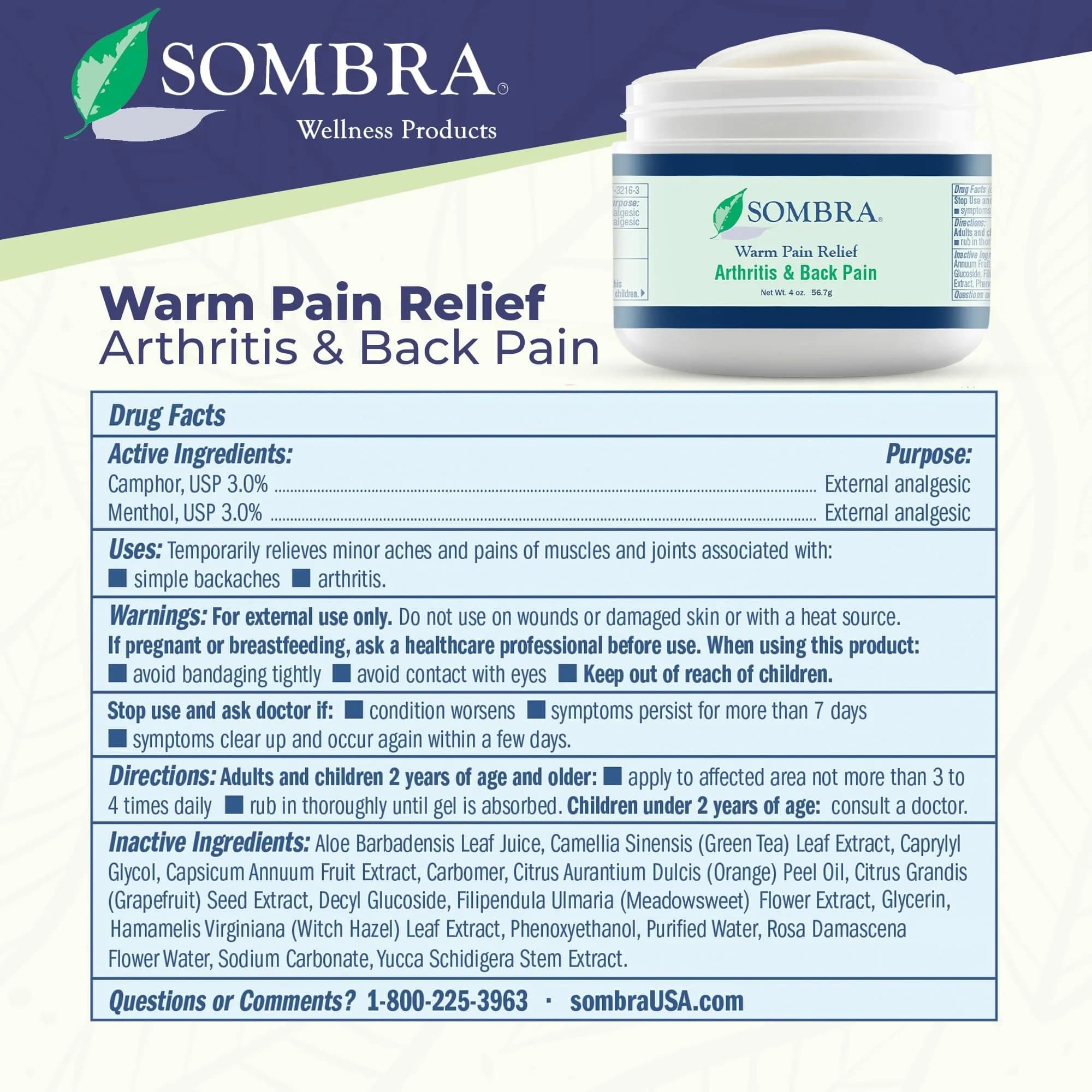 Sombra Warm Pain Relief Gel 4 oz (113.4 g) | Arthritis, Back Pain & Pre-Exercise Support - view 7