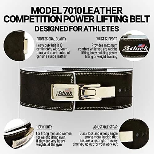Schiek Sports 7010 Lever Competition Power Weight Lifting Belt - Suede Leather with Steel Lever, 32 inches thumbnail 3