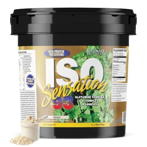 Ultimate Nutrition ISO Sensation 93 Whey Isolate, Natural, 2.27kg (5lb) | Supports Lean Muscle & Recovery thumbnail 1