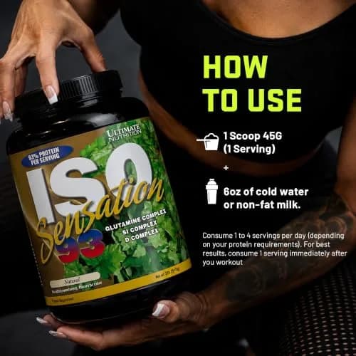 Ultimate Nutrition ISO Sensation 93 Whey Isolate, Natural, 2.27kg (5lb) | Supports Lean Muscle & Recovery thumbnail 5