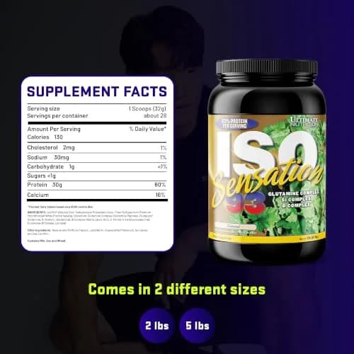 Ultimate Nutrition ISO Sensation 93 Whey Isolate, Natural, 2.27kg (5lb) | Supports Lean Muscle & Recovery thumbnail 7
